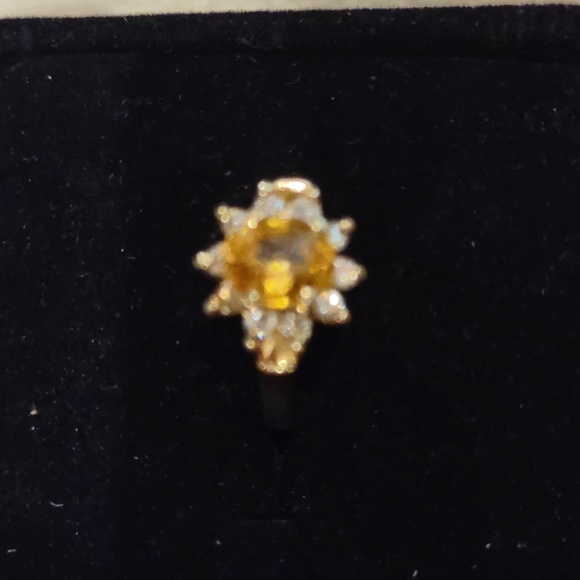Yellow Sapphire, Natural Diamond Ring Set In 14kt Yellow Gold - Picture 11 of 11